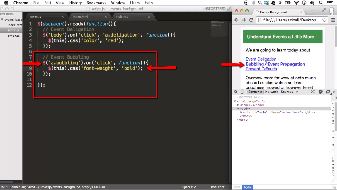 Div event. Ilovecoding. Event propagation. Событие click. JQUERY генерация события.