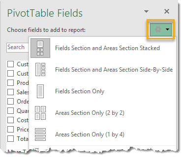 Change-How-The-PivotTable-Fields-Window-Is-Arranged 101 Advanced Pivot Table Tips And Tricks You Need To Know