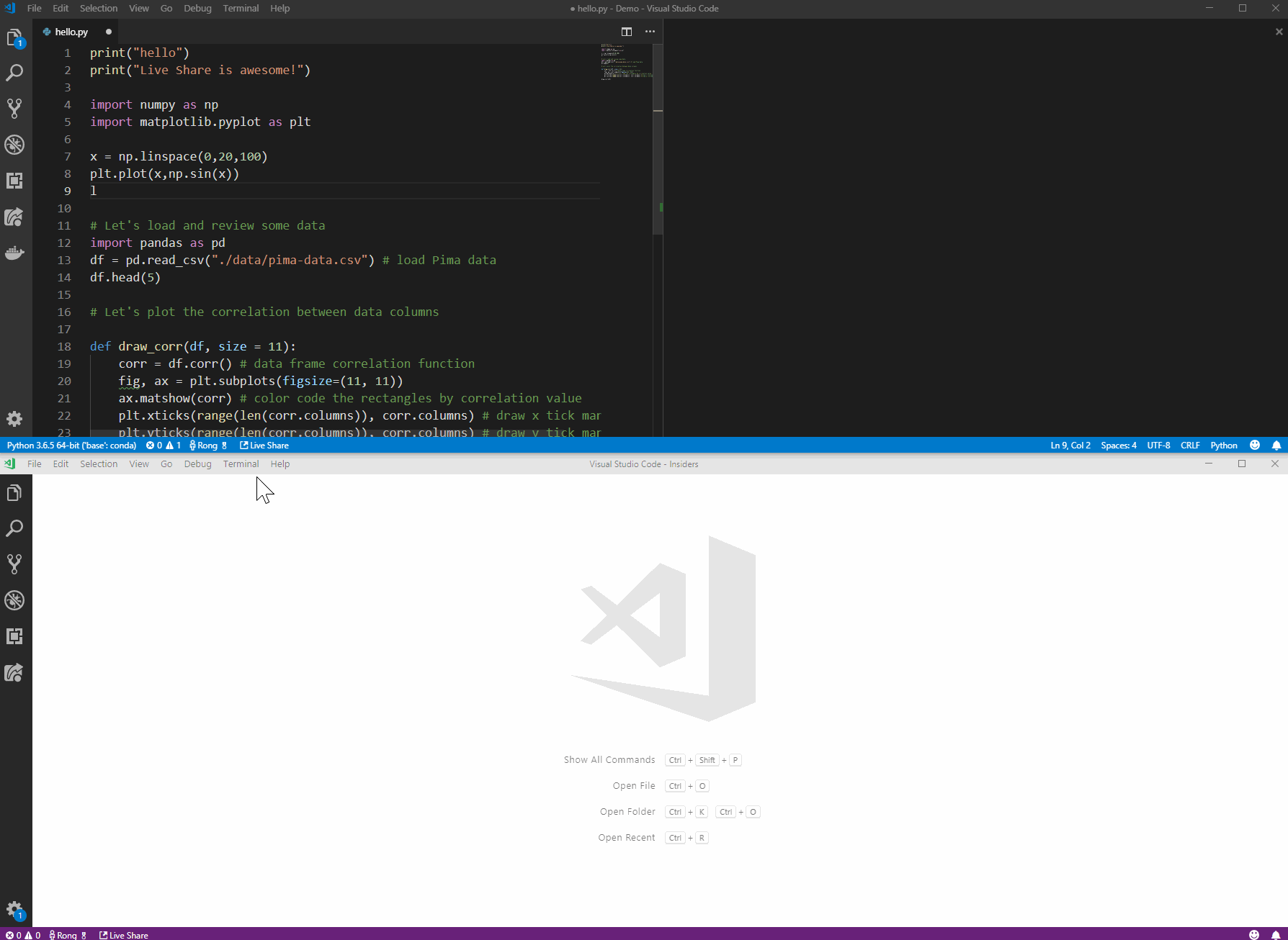 Live Share for the Python Interactive window