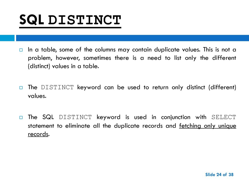 Mysql distinct